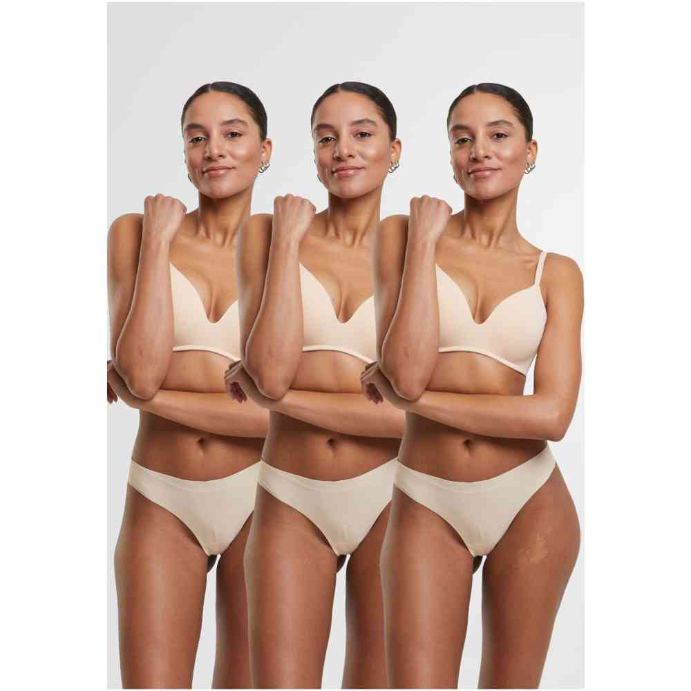 Urban Classics - Lasercut Tanga 3Pack String - Huidskleur